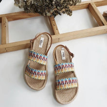 Load image into Gallery viewer, Handmade double straps sandals in 4 colors, rainbow
